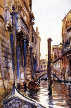 Klassische Venedig Werke - Side Canal in Venedig John Singer Sargent